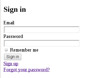 Devise Sign In Screen